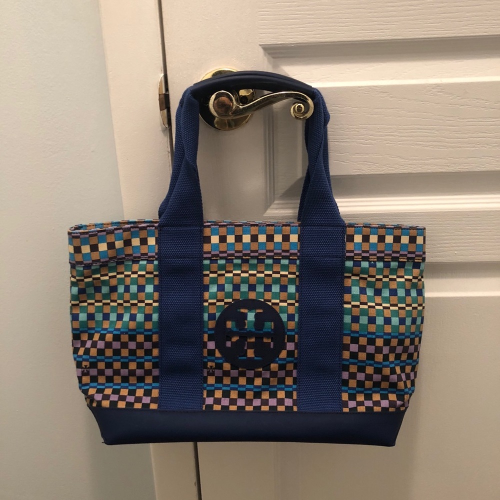 SUMMER SALE☀️ Tory Burch Cloth Pattern Blue Tote